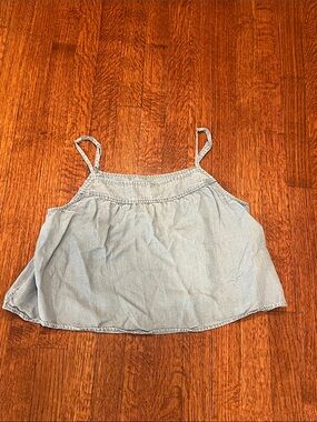 Aerie Light Blue Chambray Spaghetti Strap Top